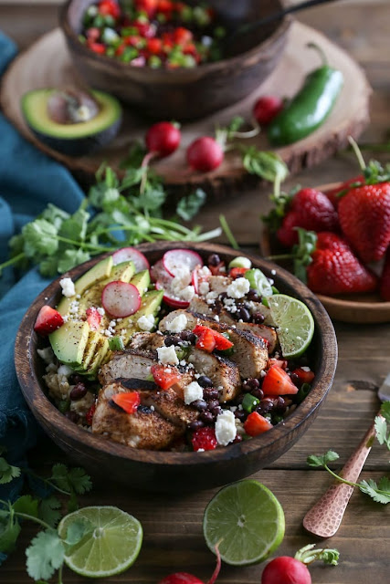BALSAMIC GRILLED CHICKEN WITH STRAWBERRY BLACK BEAN SALSA