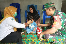 Peduli Perkembangan Balita,BaBinsa Kodim 1416/Muna Laksanakan Pembagian Makanan Tambahan pada Anak Stunting