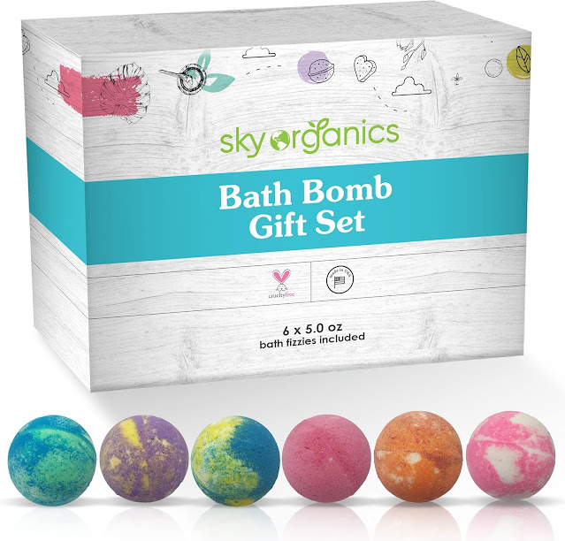 Sky Organics Bath Bomb Gift Set for Body to Soak, Nourish & Relax