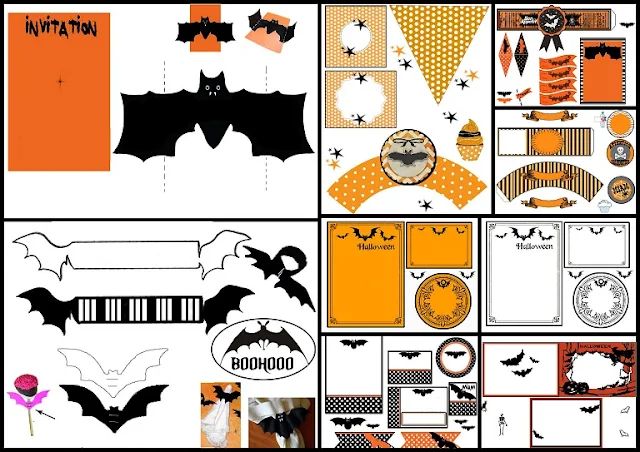 Bats: Free Printable Halloween Kit.