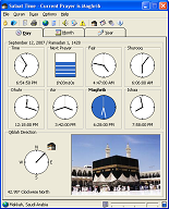 Salaat Time,Calcula os cinco Horários de Reza Muçulmana e a Correta direção de MECA(Freeware)