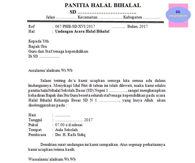 Contoh Surat Undangan Halal Bihalal Untuk Guru Contoh Surat