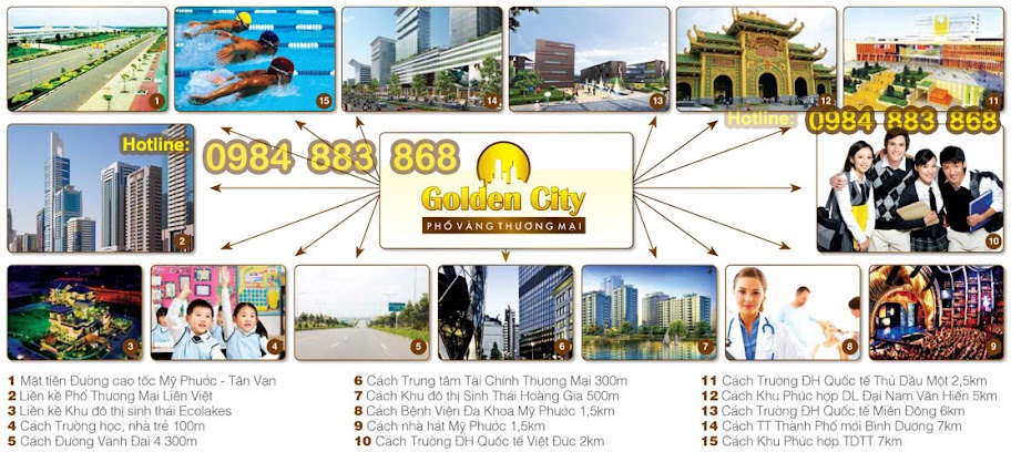 Sơ đồ tiện ích - Golden City - Phố vàng thương mại