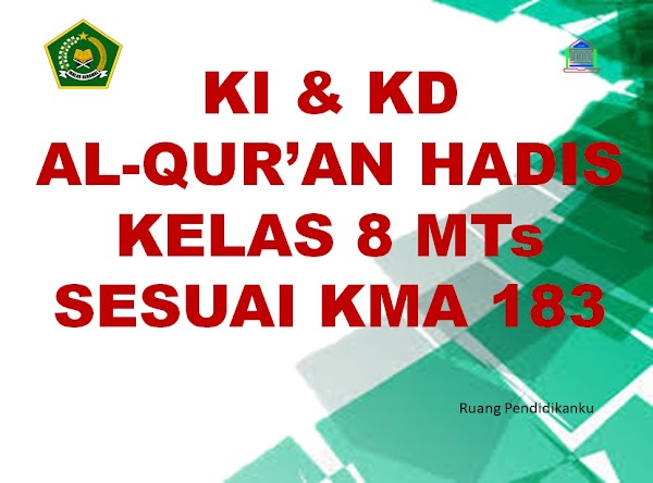 KI dan KD Al-Quran Hadis Kelas 8 MTs Semester 1 Dan 2 Sesuai KMA 183 Tahun 2019