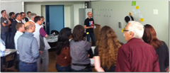 Arne Roock starting a Kanban session