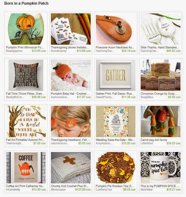 An Etsy Treasury of orange and pumpkin goodness. Made in Canada. via www.creativeclementine.com