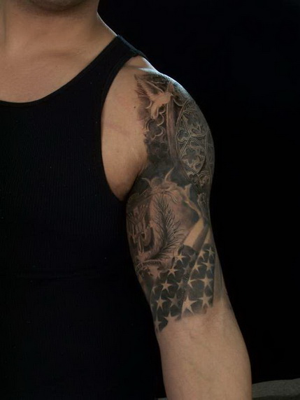 Half Sleeve Tattoo is a tattoo that covers the entire upper or lower arm