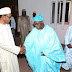 Photos : Obasanjo's private visit to president Buhari at the Villa