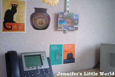 Desk at work with postcards