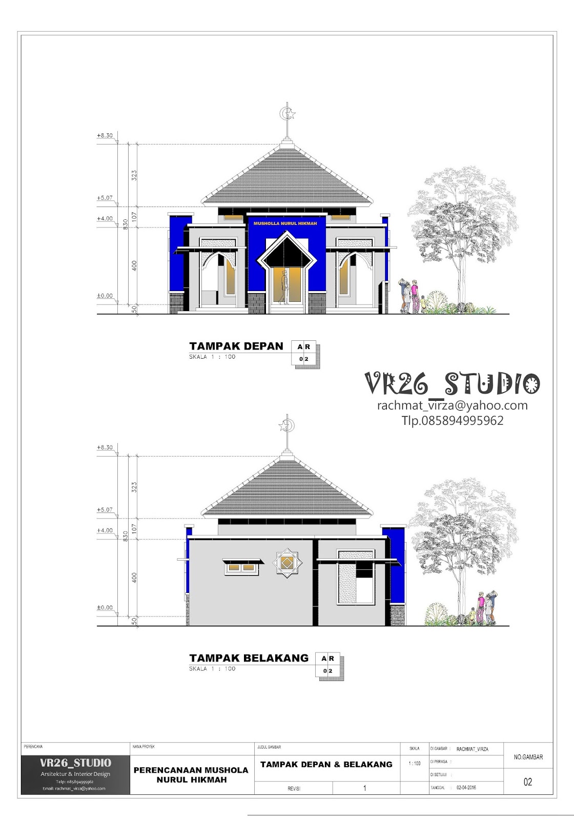 3D visualizer Desain musholla minimalis