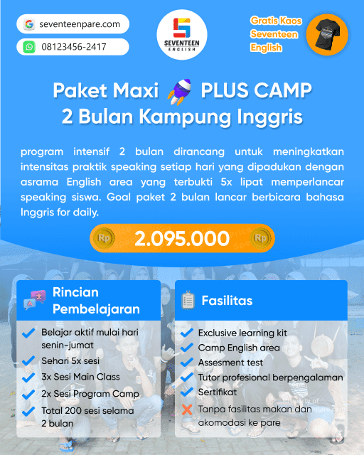 Biaya paket 2 bulan di kampung inggris pare