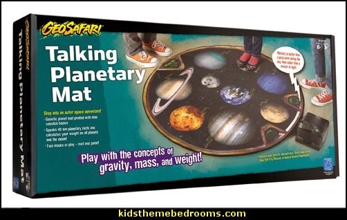 Talking Planetary Mat  solar system decorating - moon stars alien theme bedrooms - star wars theme bedrooms  - robots rockets theme decorating - galaxy bedding - Sci Fi  theme bedrooms