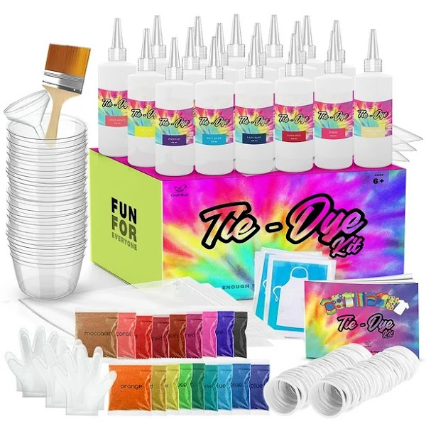 Image: CraftBud DIY Tie Dye Kit for Large Groups - 18 Colors