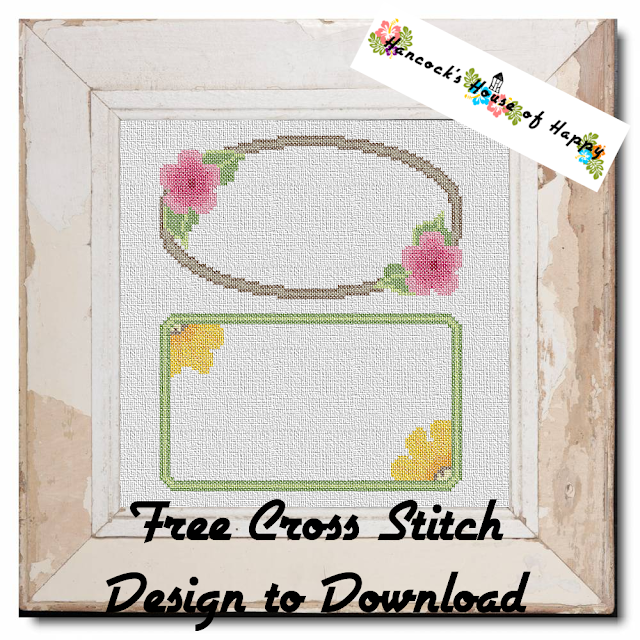 Free Floral Cross Stitch Frames to Customise with Your Own Cross Stitch Messages.