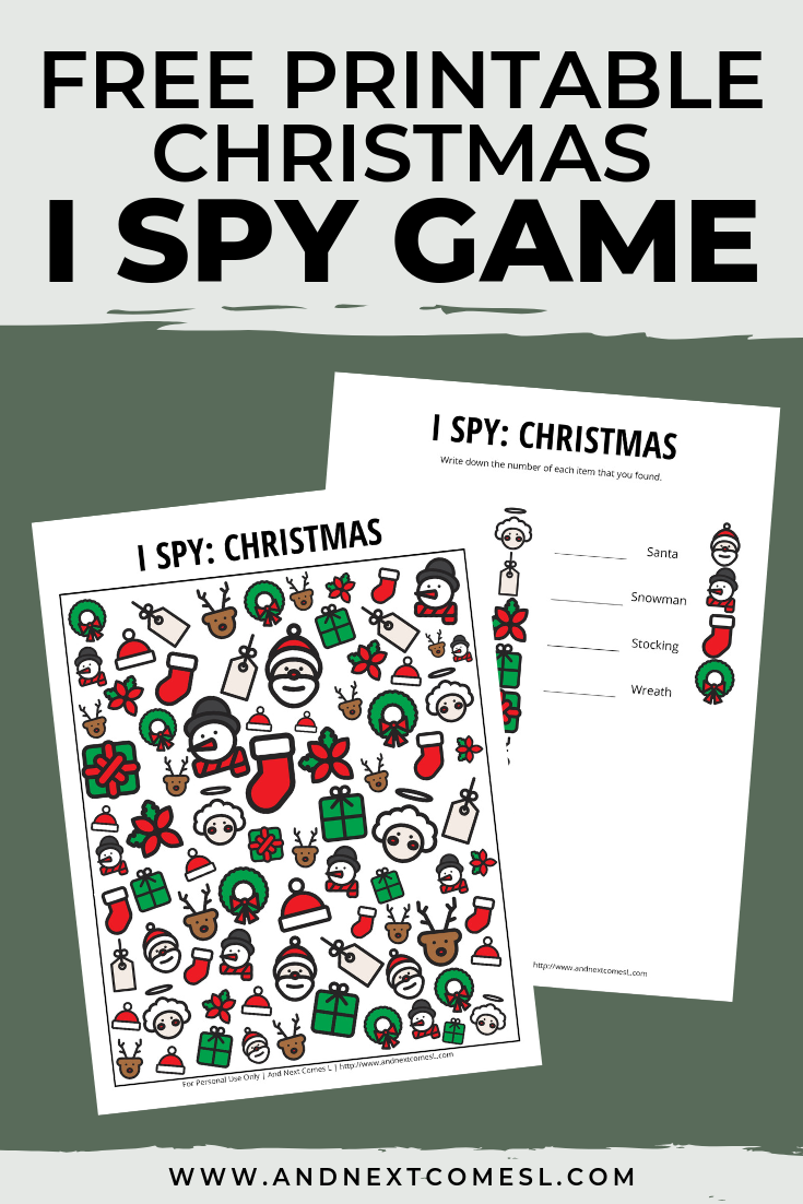 christmas themed i spy game free printable for kids and next comes l hyperlexia resources