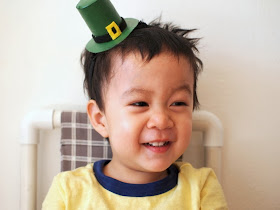 Child wearing Leprechaun Hat DIY Headband