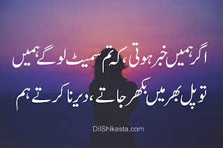 Love poetry sms in Urdu 2 lines text messages