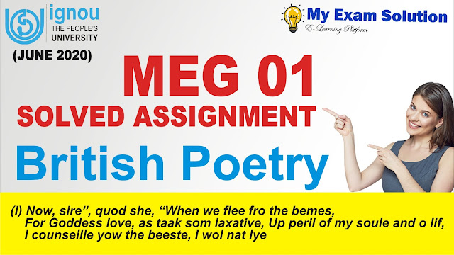 british poetry, meg 01 british poetry assignment, free ignou assignment