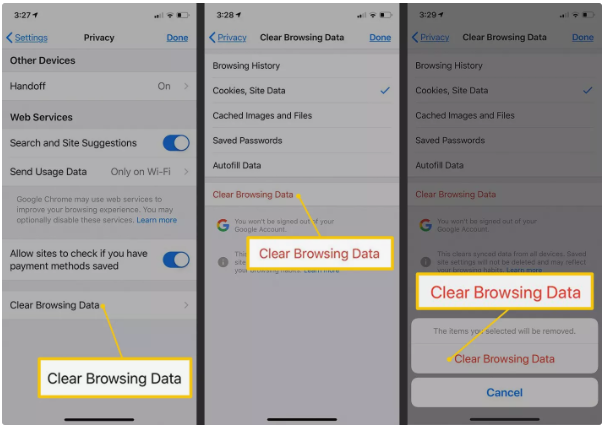 how to clear cookies on iPhone