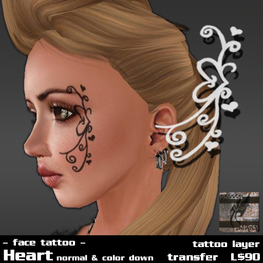 Face tattoo by FALLEN ANGEL 3 types of tattoo Flower Butterfly 