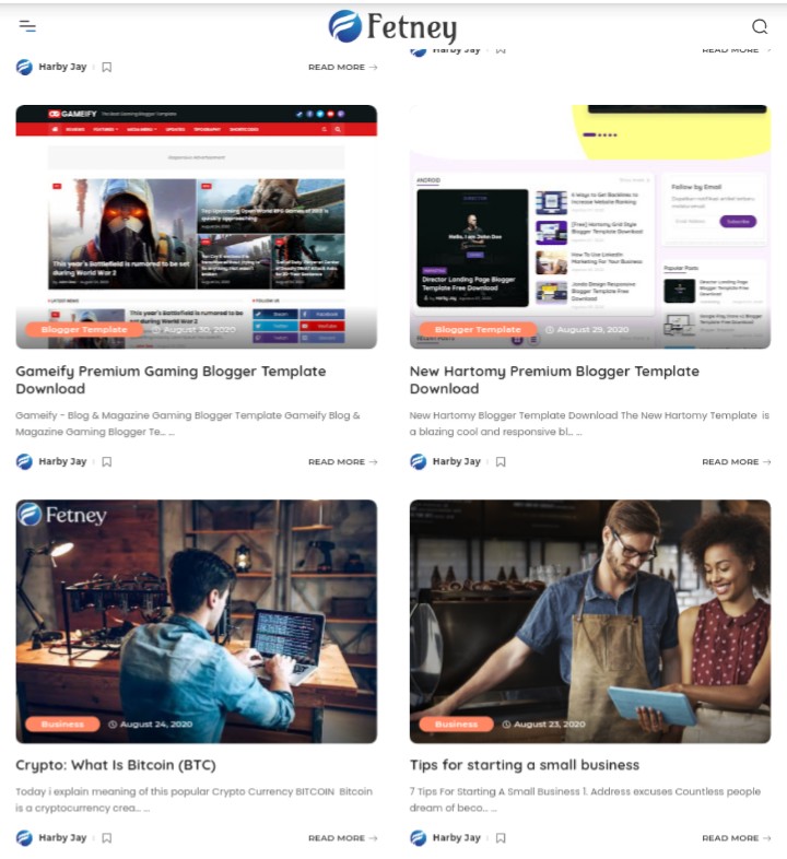 Fetney Official Premium Blogger Template Download