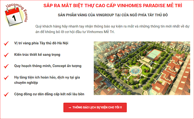 Biệt thự Vinhomes Paradise Mễ Trì