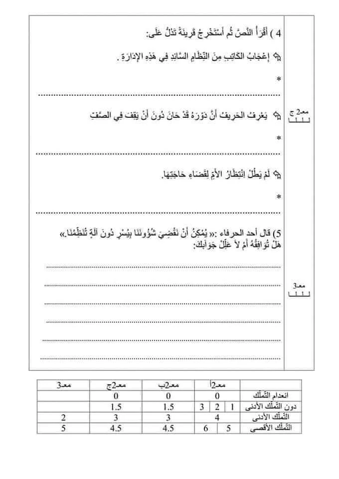 سنة ثالثة  السداسي الثّاني : مجموعة إختبارات لمختلف المواد