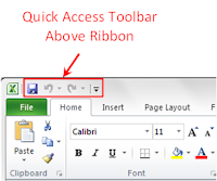Quick Access Toolbar Displayed Above Ribbon