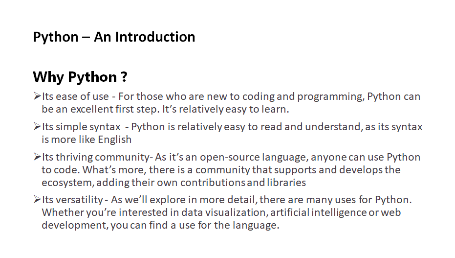Why Python ?