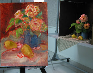 Roses oil painting Erika Nelson