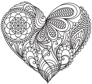 Download Coloring Page World: Mendhi Heart