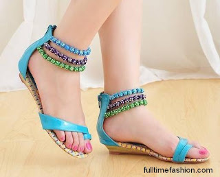 Beautiful Flat Shoes In Sky Coloyr