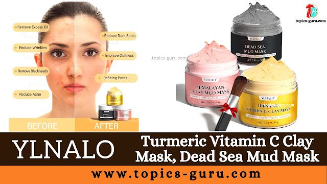 YLNALO Turmeric Vitamin C Clay Mask, Dead Sea Mud Mask, and Himalayan Clay Mask