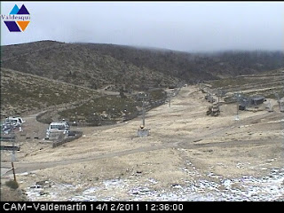 Estado de la nieve en Valdesquí el 14 de diciembre de 2011