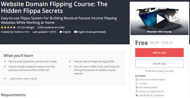 [100% Off] Website Domain Flipping Course: The Hidden Flippa Secrets| Worth 99,99$