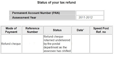 Income Tax Refund Status when address is wrong