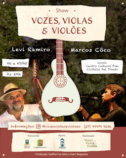 Cariacica recebe o show gratuito e inédito "Vozes, Violas e Violões” com Marcos Côco e Levi Ramiro 