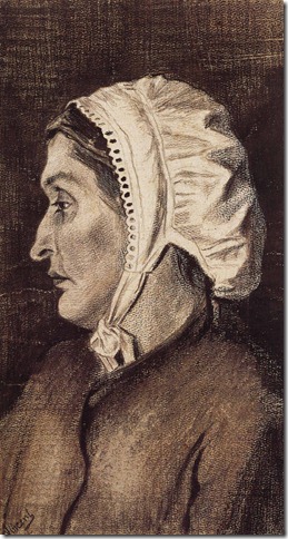 1882  Vincent Van Gogh  Sien with White cap  Graphite and lithographic  47.6x26.3 cm  Amsterdam, Van Gogh Museum