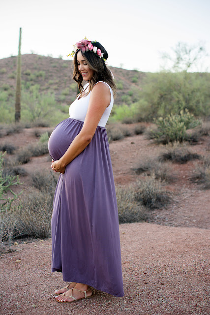 Arizona Maternity shoot desert maternity shoot amazon maternity dress flower crown