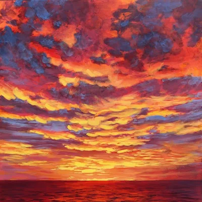 OCEAN SUNSET painting Jim Musil