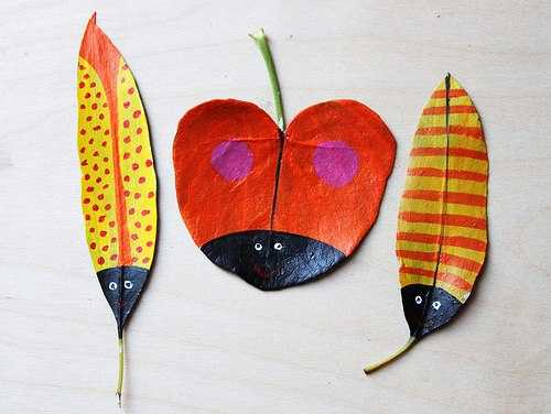 painted leaves design ideas