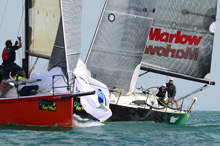 J/111s sailing Key West- rounding mark