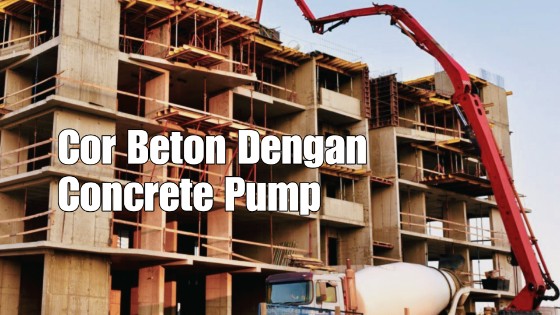 Cor beton lantai atas dengan concrete pump