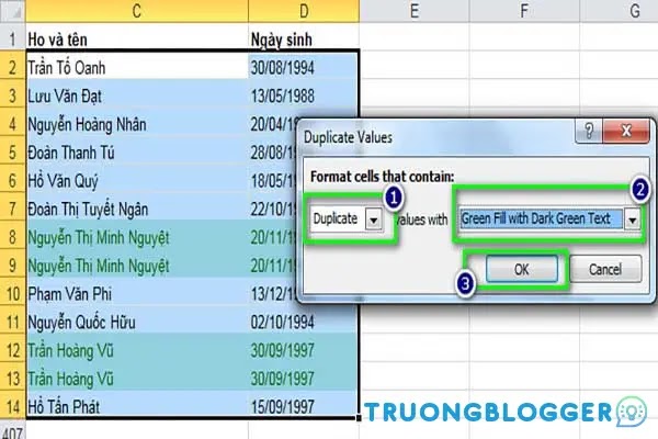 Cách xóa dữ liệu, nội dung trùng lặp trong Excel