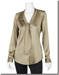 burberry STRETCH SATIN TIE BLOUSE