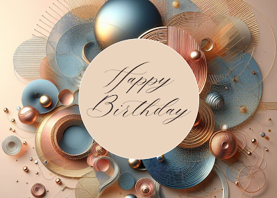 Free Happy Birthday Wishes | Metallic Aesthetic Watercolor 3D Render Design | Printable | Instant Download