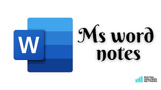 Ms Word notes