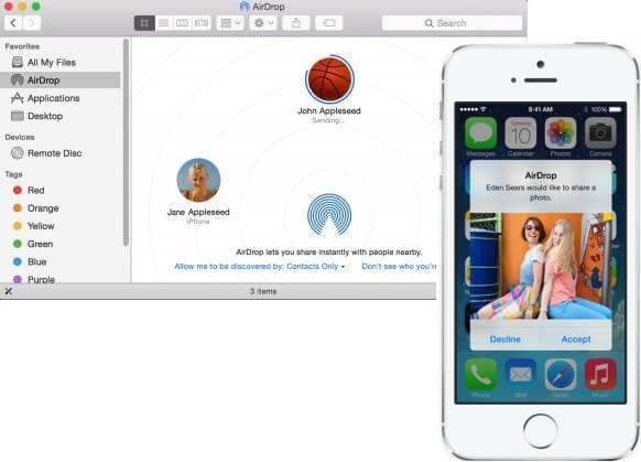 Airdrop from iPhone to Mac