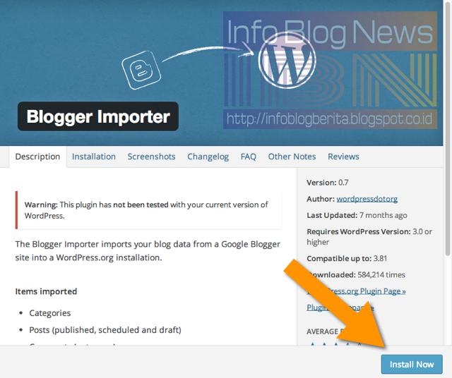 Cara Cepat dan Mudah  Impor Blogger ke WordPress 
