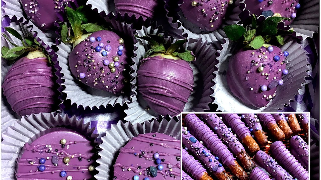 Purple Chocolate Covered Strawberries
